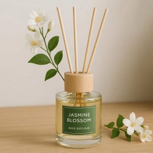 30 Jasmine Blossom Reed Diffuser Floral Aromatherapy Oil Set Fresh Room Air Freshener Spring Vibe Home Decor Ornament