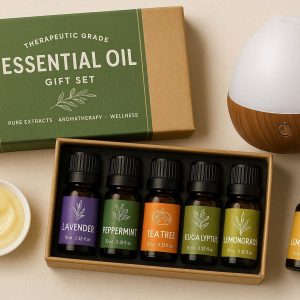9 Therapeutic Grade Essential Oil Gift Set Pure Extracts Aromatherapy Kit Diffuser Wellness Blend Body Care Pack